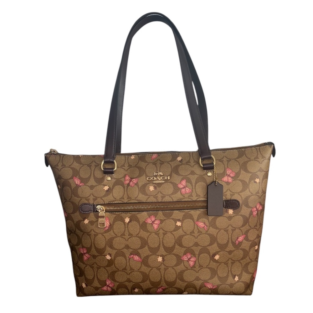 🤎Coach Butterfly Print Signature Canvas Gallery Tote Bag🤎